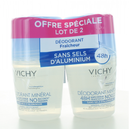 Vichy Déodorant Bille Minéral 48H Anti-odeur 2X50ml - Univers Pharmacie