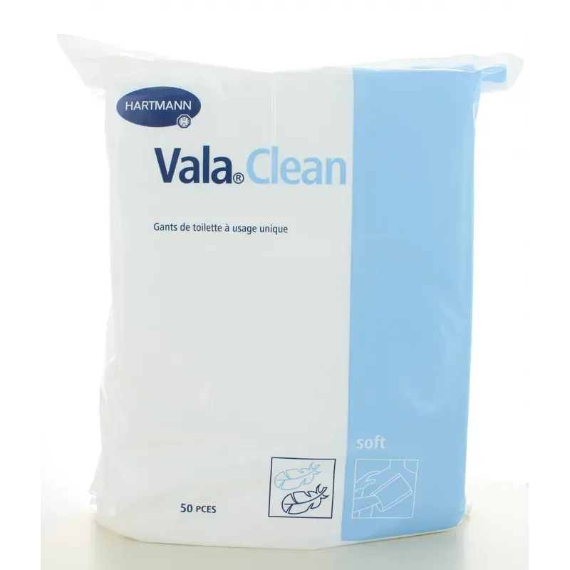 ValaClean Gants de Toilette bleu clair X50