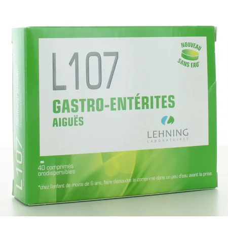 Lehning L107 Gastro-entérites Aiguës 40 comprimés - Univers Pharmacie