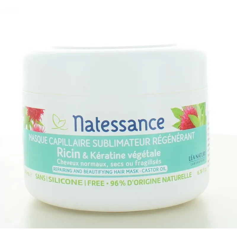 Natessance Masque Capillaire Sublimateur Régénérant Ricin 200ml - Univers Pharmacie