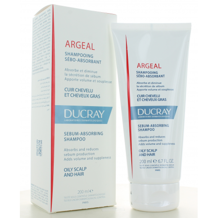 Shampooing Traitant Sébo-absorbant Argeal Ducray 200 ml