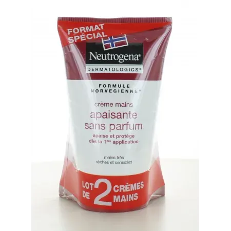 Crème Mains Apaisante sans parfum Neutrogena 2X50ml