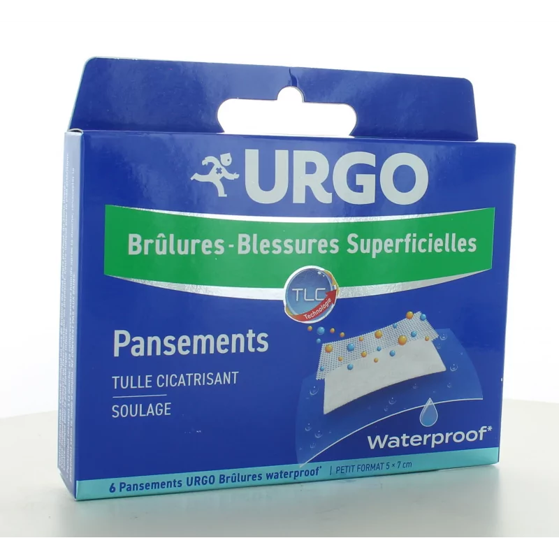 Urgo Brûlure Waterproof Petit Format 5X7cm 6 pansements