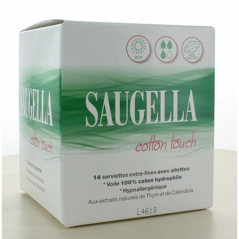 Serviettes Extra-fines Saugella Cotton Touch X14 - Univers Pharmacie
