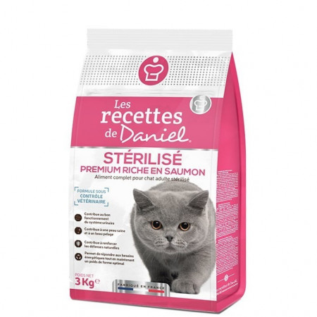 Croquettes Les Recettes de Daniel Premium Chat Stérilisé Saumon 3kg