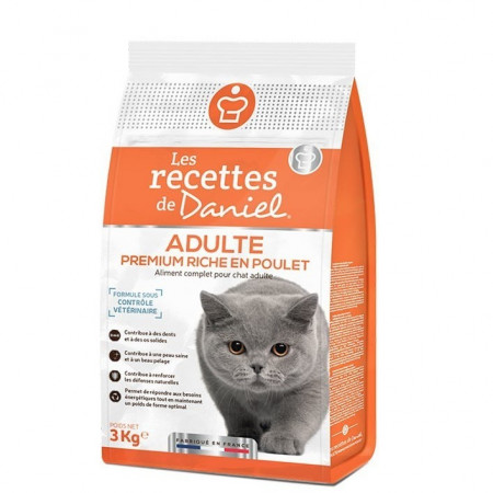 Croquettes Les Recettes de Daniel Premium Chat Adulte Poulet 3kg