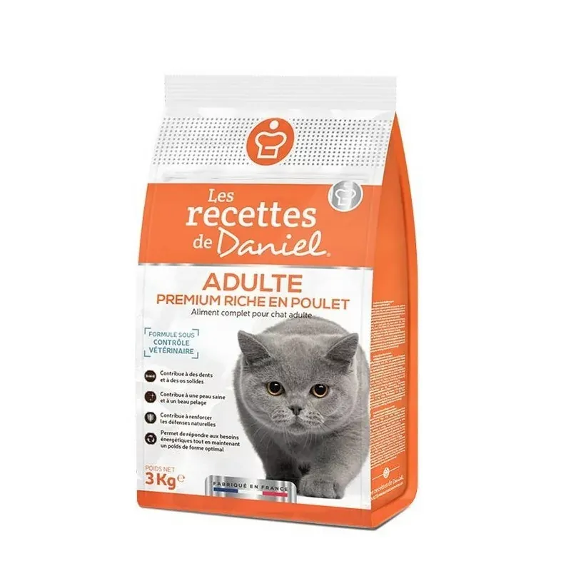 Croquettes Les Recettes de Daniel Premium Chat Adulte Poulet 3kg