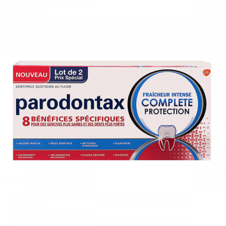 Parodontax Dentifrice Fraîcheur Intense Complète Protection 2X75ml - Univers Pharmacie