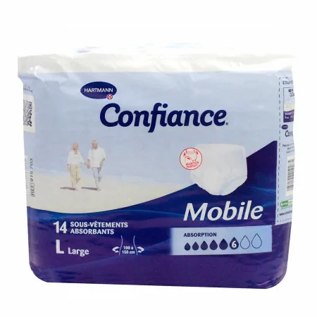 Confiance Mobile Taille L 6 Gouttes 14 sous-vêtements - Univers Pharmacie