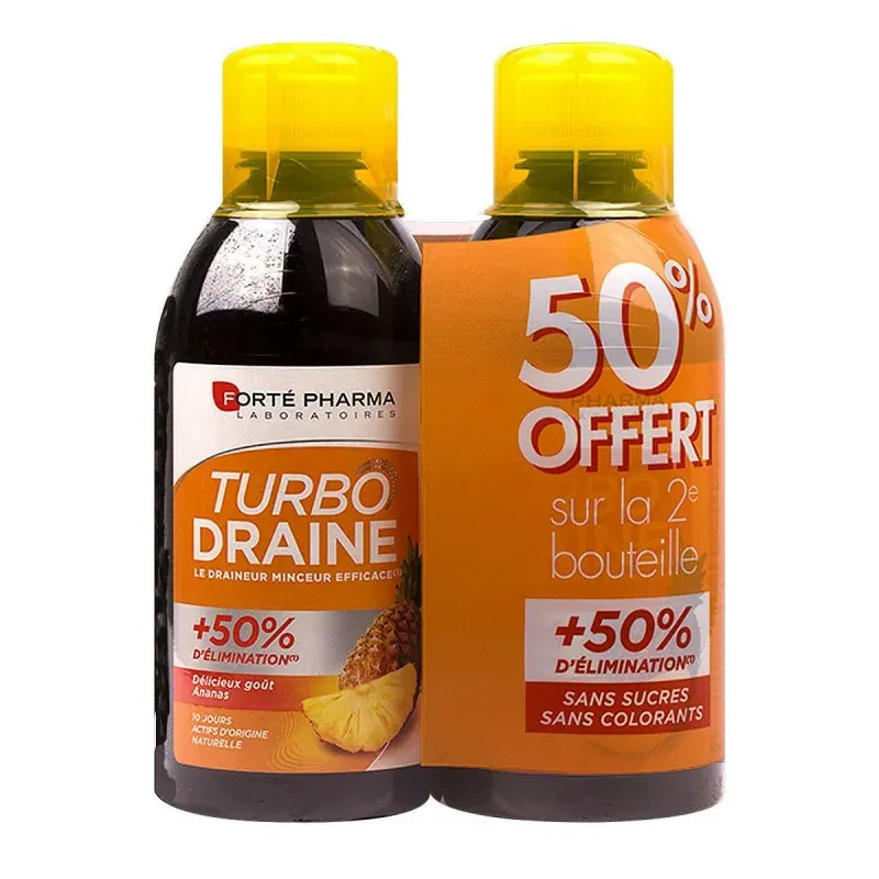 Forté Pharma Turbo Draine Goût Ananas 2X500ml