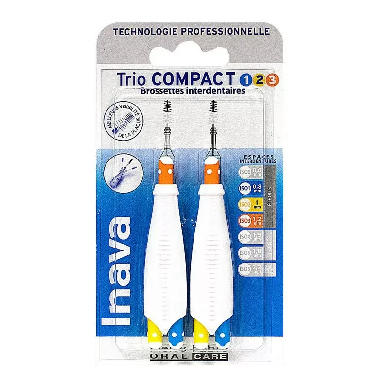 Inava Trio Compact 1/2/3 Brossettes Interdentaires X6
