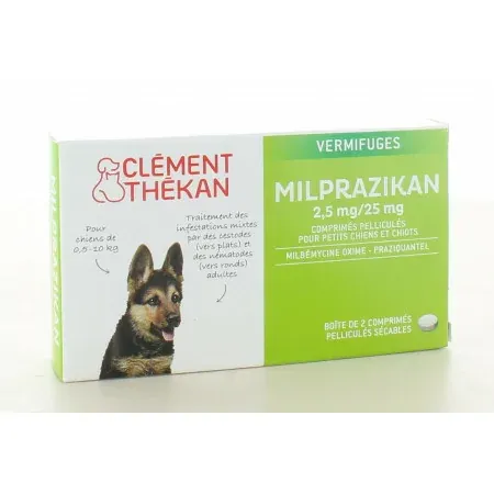 Milprazikan 2.5mg/25mg pour Petits Chiens et Chiots...