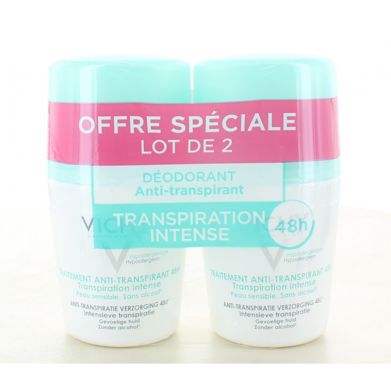 Vichy Déodorant Bille Traitement Anti-transpirant 48h 2X50ml - Univers Pharmacie Vichy Déodorant Bille Traitement Anti-transpirant 48h 2X50ml - Univers Pharmacie