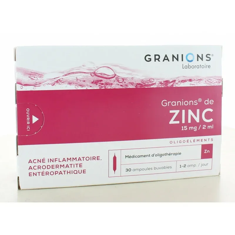 Granions de Zinc 15 mg/2 ml 30 ampoules Granions de Zinc 15 mg/2 ml 30 ampoules