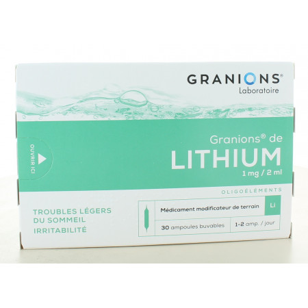 Granions de Lithium 1 mg/2 ml 30 ampoules
