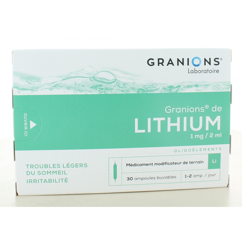 Granions de Lithium 1 mg/2 ml 30 ampoules