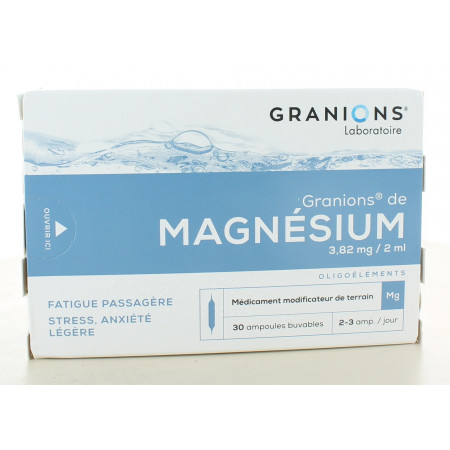 Granions de Magnésium 3,82 mg/2 ml 30 ampoules
