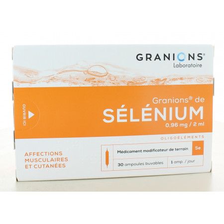 Granions de Sélénium 0,96 mg/2 ml 30 ampoules