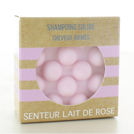 Shampooing Solide Cheveux Abimés Senteur Lait de Rose 55g
