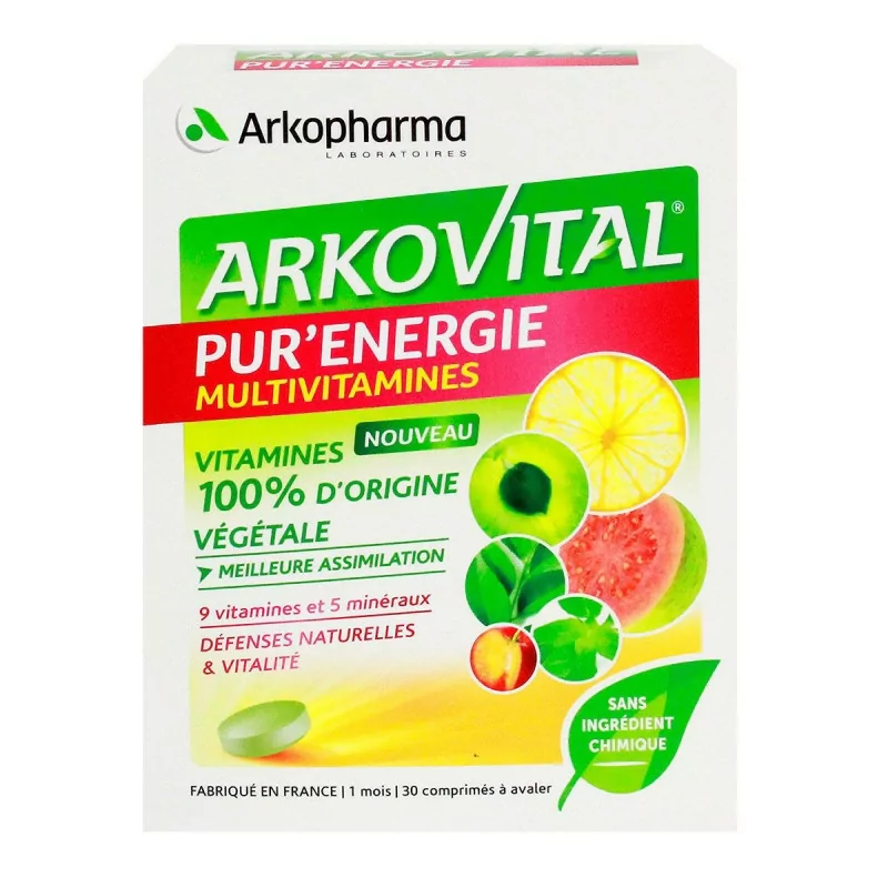 Arkopharma Arkovital Pur'énergie Multivitamines 30 comprimés