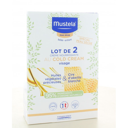 Mustela Crème Nourrissante Cold Cream Visage 2x40ml