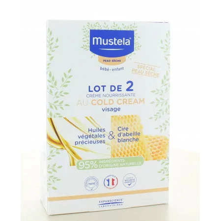 Mustela Crème Nourrissante Cold Cream Visage 2X40ml