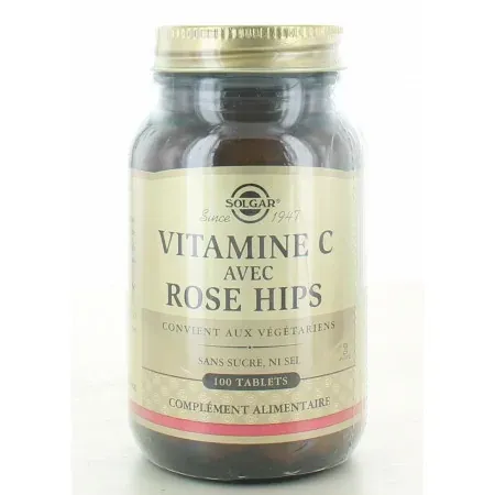 Solgar Vitamine C avec Rose Hips 100 tablets