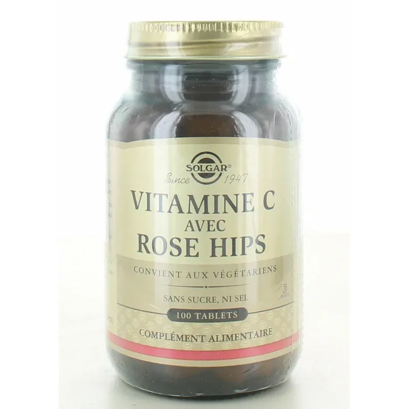 Solgar Vitamine C avec Rose Hips 100 tablets