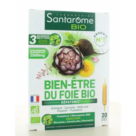 Santarome Bio Bien-être du Foie Bio 20 ampoules