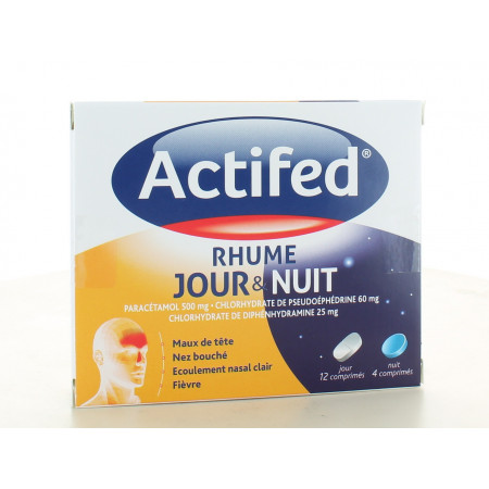 Actifed Rhume Jour et Nuit 16 comprimés - Univers Pharmacie