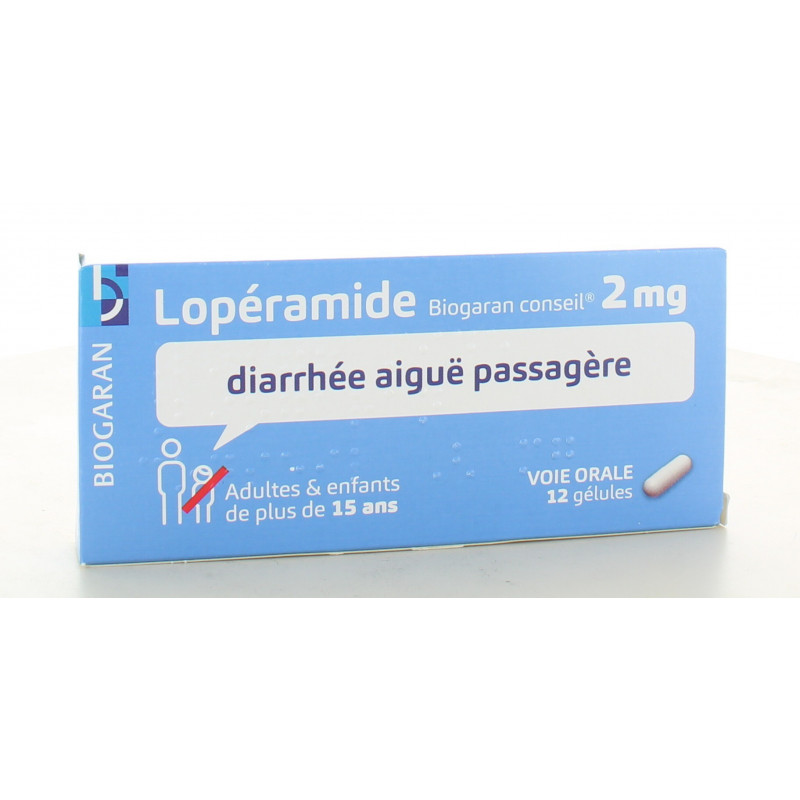 Lopéramide Biogaran 2 mg 12 gélules