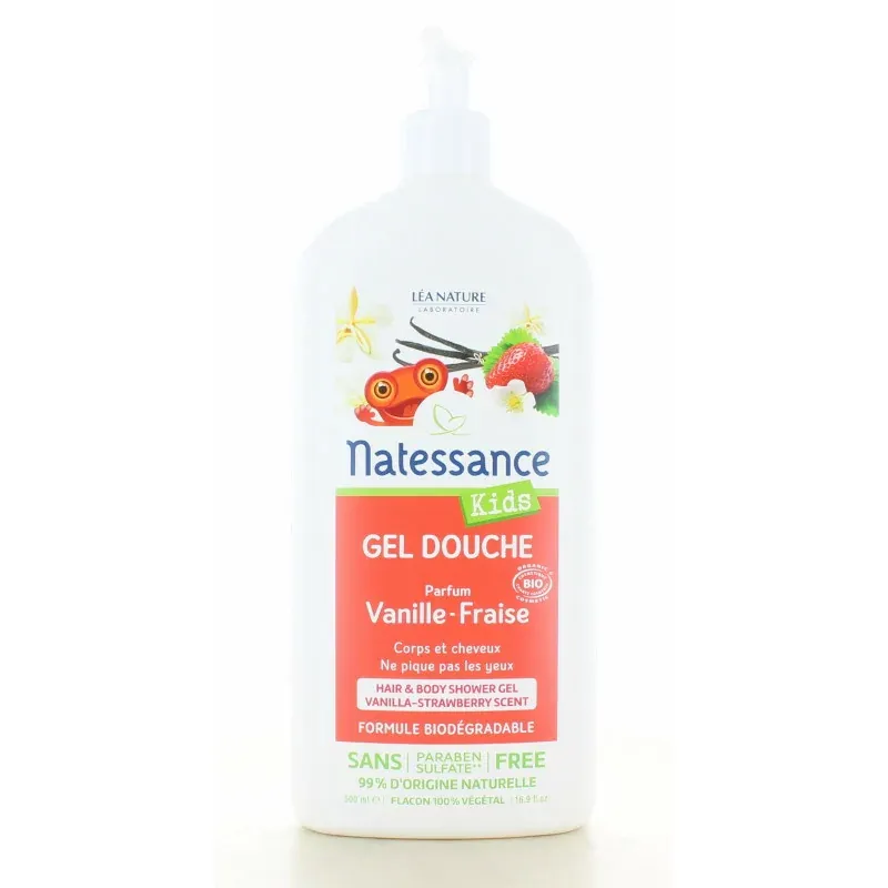 Natessance Kids Gel Douche Vanille Fraise 500ml