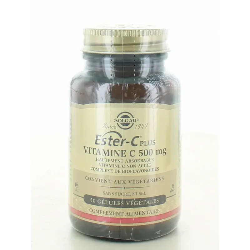 Solgar Ester-C Plus Vitamine C 500mg 50 gélules végétales Solgar Ester-C Plus Vitamine C 500mg 50 gélules végétales