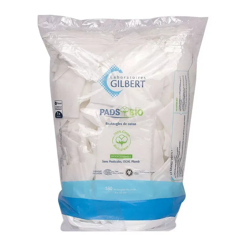 Coton Pads Bio Gilbert 180 rectangles Coton Pads Bio Gilbert 180 rectangles