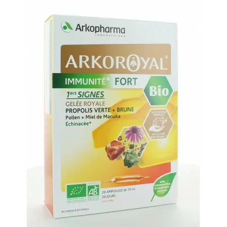 Arkopharma Arkoroyal Immunité Fort Bio 20 ampoules - Univers Pharmacie