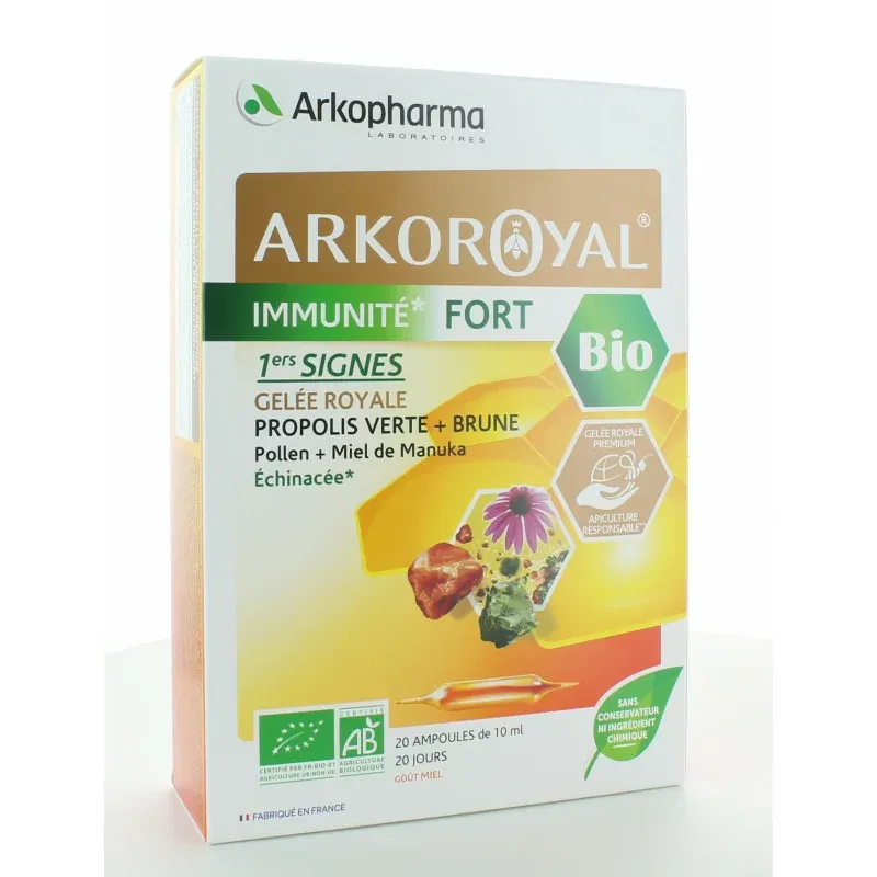 Arkopharma Arkoroyal Immunité Fort Bio 20 ampoules - Univers Pharmacie