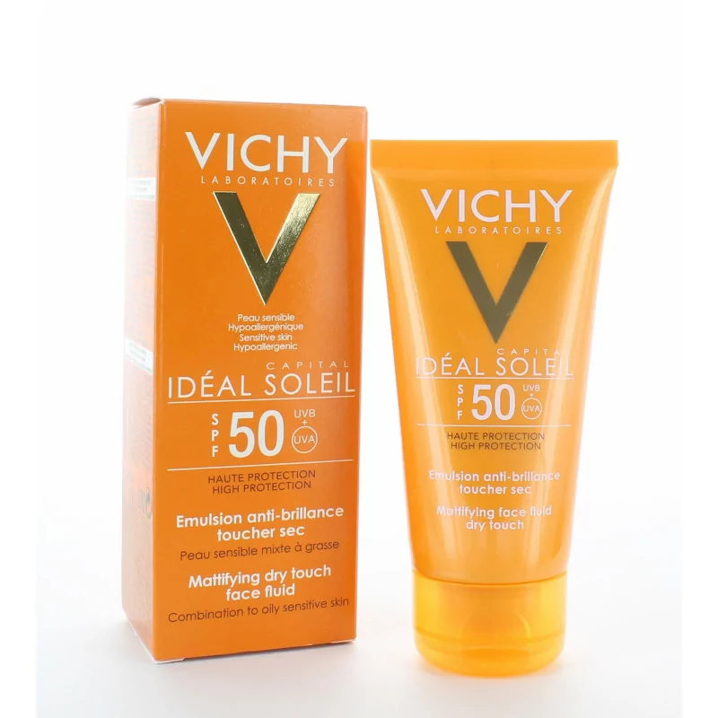 Vichy Capital Soleil Emulsion Protectrice Toucher Sec Visage SPF50 50ml - Univers Pharmacie