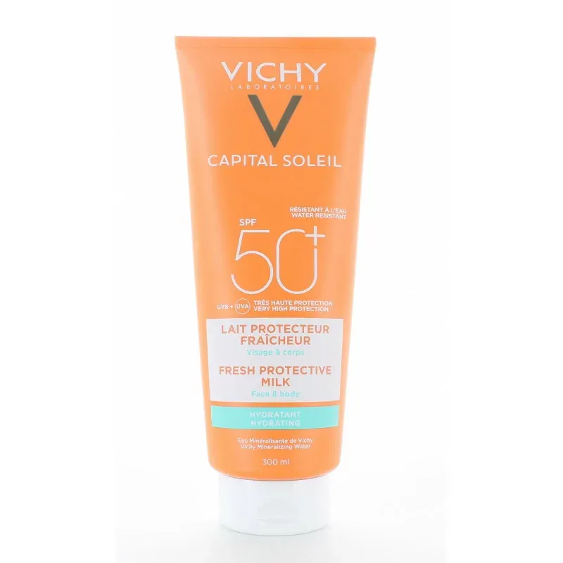 Vichy Capital Soleil Lait Protecteur Fraîcheur SPF50+ 300ml - Univers Pharmacie