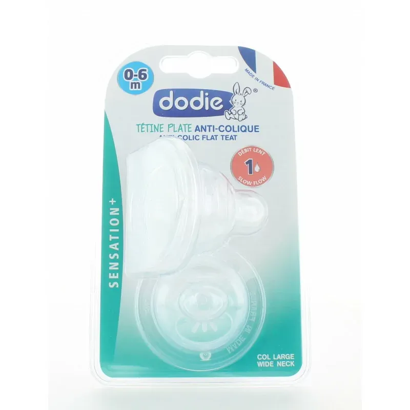 Dodie Tétine Plate Anti-colique Sensation+ 0-6 mois X2