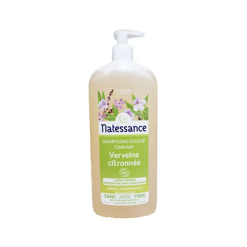 Natessance Shampooing Douche Tonifiant Verveine Citronnée 1L