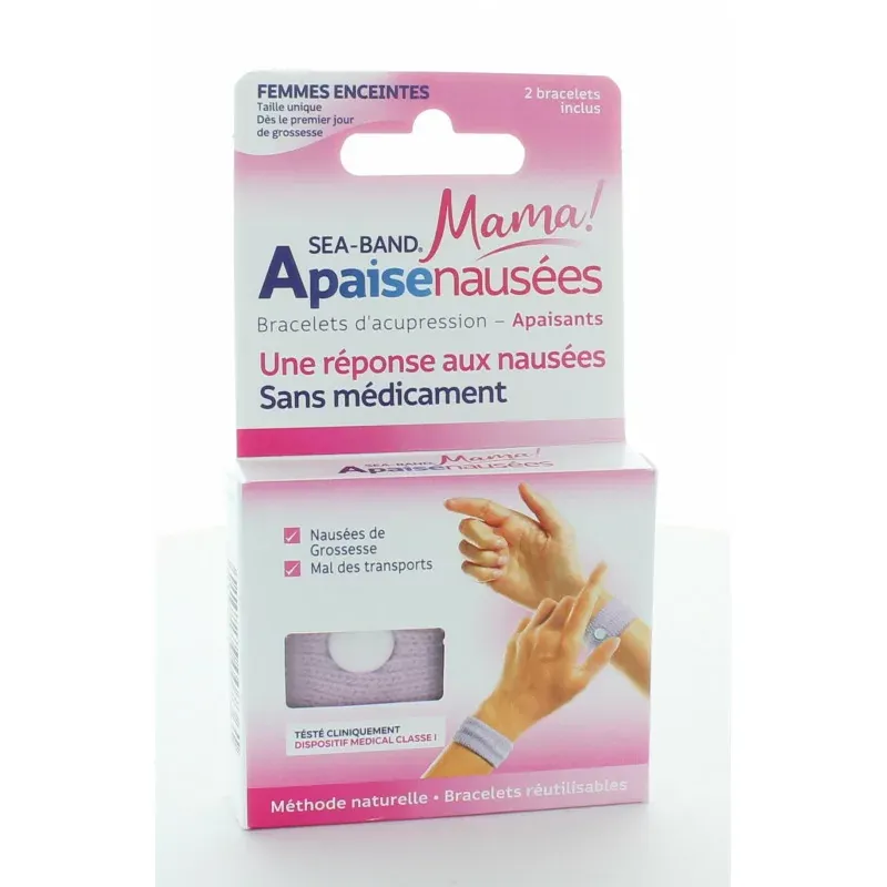 Sea-Band Apaisenausées Bracelets d'Acupression Femmes Enceintes X2