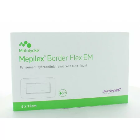 Mepilex Pansements Border Flex EM 6X12cm 10 pièces