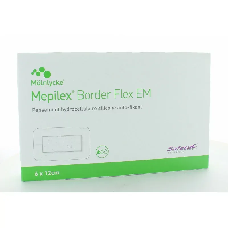 Mepilex Pansements Border Flex EM 6X12cm 10 pièces