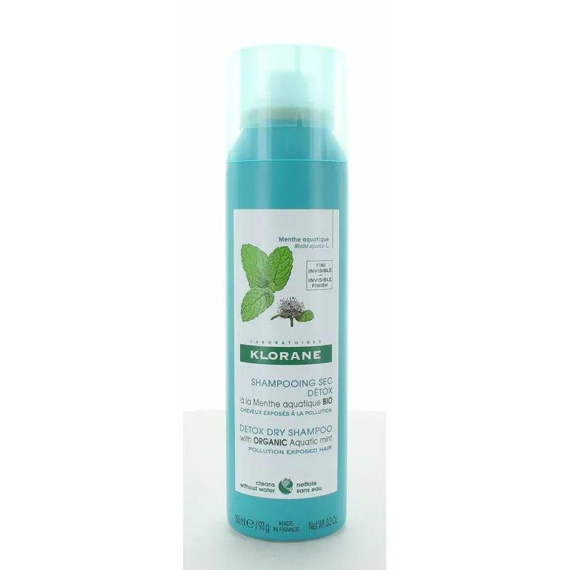 Klorane Shampooing Sec Détox Menthe Aquatique Bio 150ml