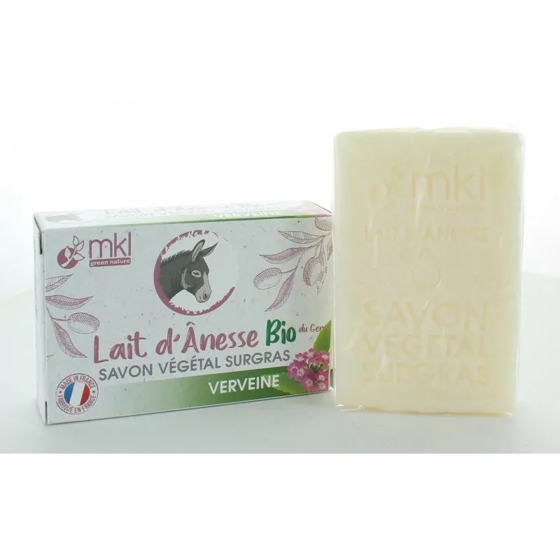 MKL Lait d'Ânesse Bio Savon Végétal Surgras Bio Verveine 100g