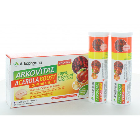 Arkopharma ArkoVital Acerola Boost Coup de Fouet 24 comprimés