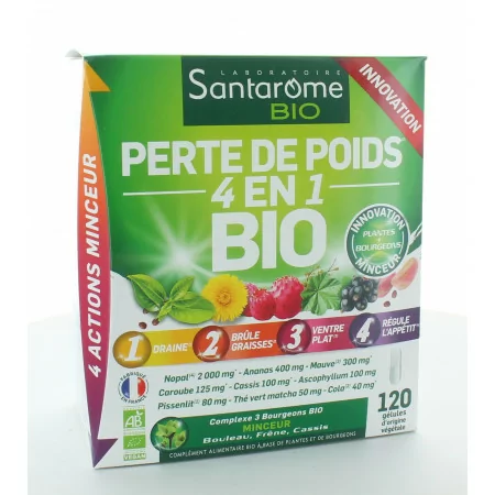 Santarome Bio Perte de Poids 4-en-1 120 gélules - Univers Pharmacie