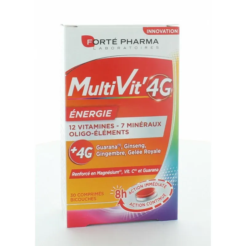 Forté Pharma MultiVit' 4G Énergie 30 comprimés Forté Pharma MultiVit' 4G Énergie 30 comprimés