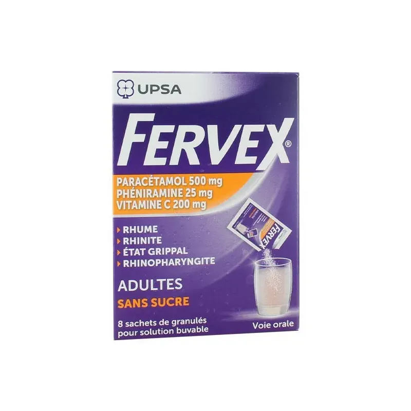 Fervex Adulte sans sucre 8 sachets - Univers Pharmacie