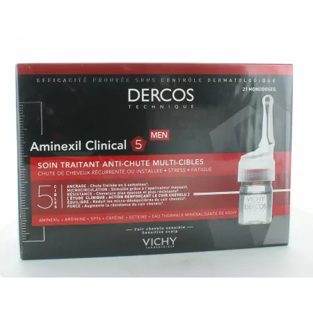 Dercos Vichy Aminexil Clinical Soin Anti-chute Homme 21 monodoses